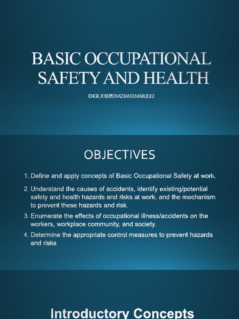 BASIC OCCUPATIONAL SAFETY AND HEALTH An Introduction | PDF