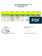 Jadwal Ujian Semester Ganjil