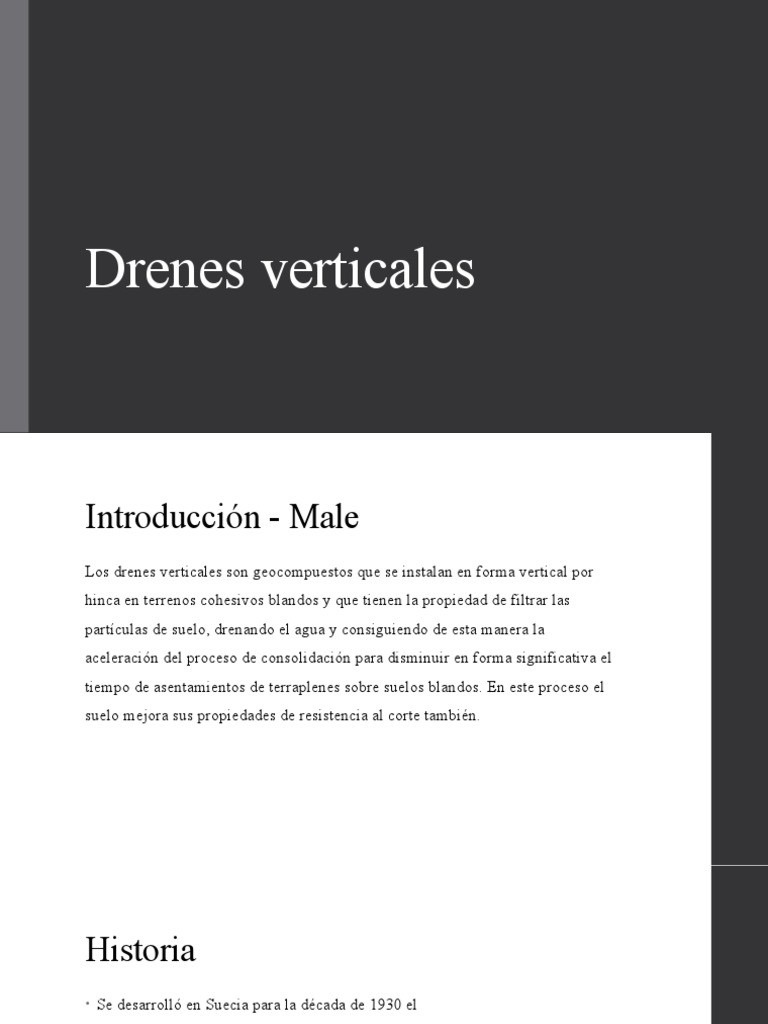 Drenes Verticales | PDF | Suelo | Materiales