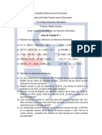 Guía de Trabajo - Operaciones Básicas Con Números Decimales