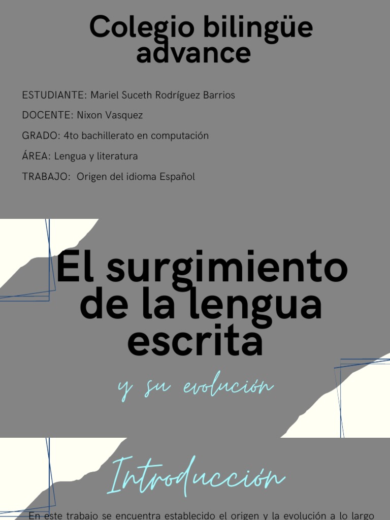 Origen y Evolución de La Lengua Escrita | PDF | Escritura ...