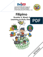 Filipino: Quarter 3: Week 4 Learning Activity Sheets