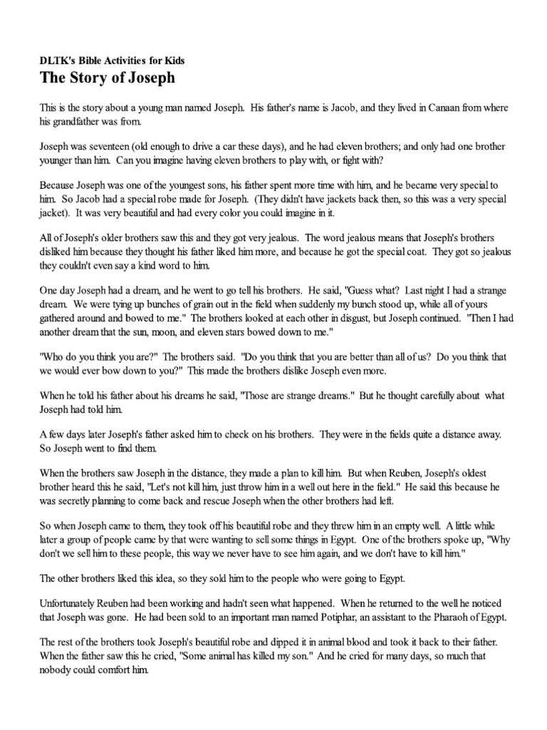 The Story of Joseph | PDF