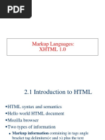 Markup Languages: XHTML 1.0