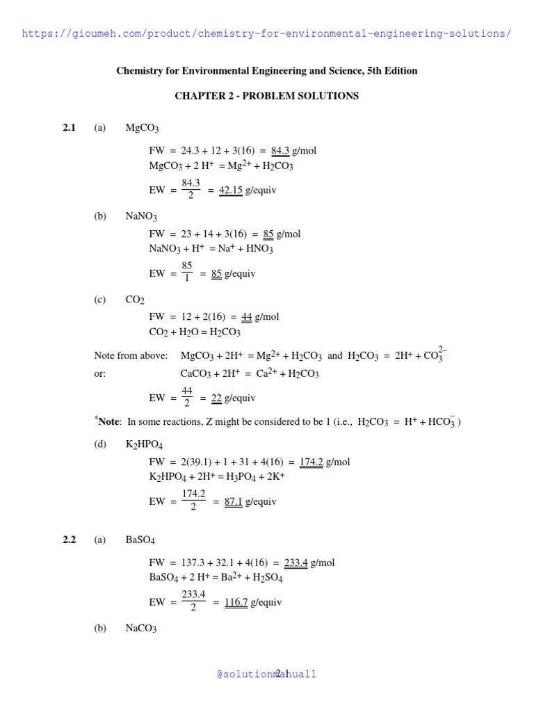 CHEMISTRY FOR ENVIRONMENTAL ENGINEERING AND SCIENCE 5TH EDITION PDF intelligence overview