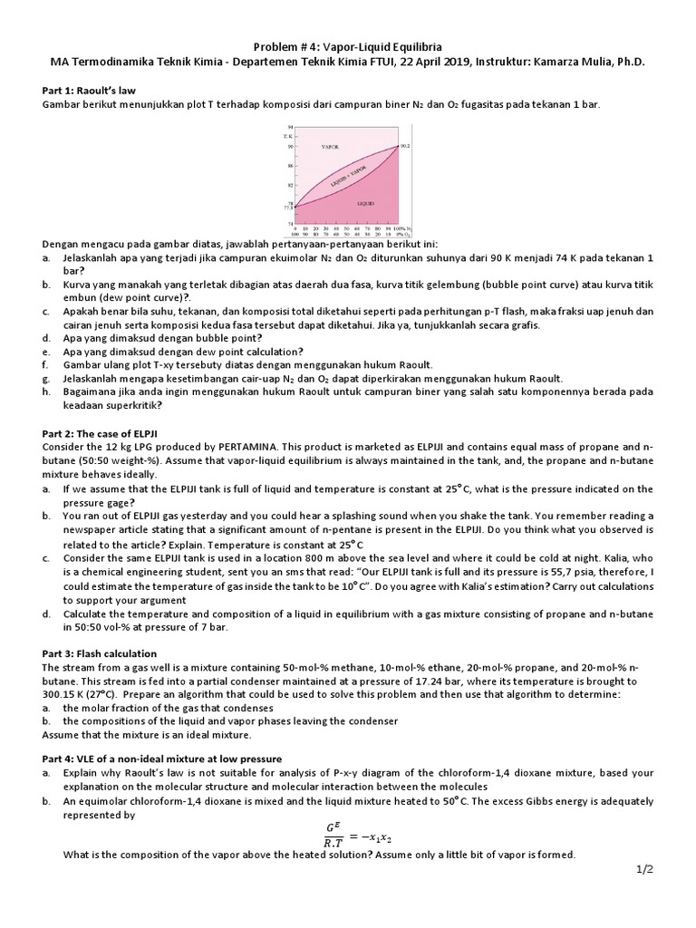 Vapor-Liquid Equilibrium Analysis Guide | PDF | Teaching Methods ...