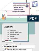 Shs Work Immersion Requirements