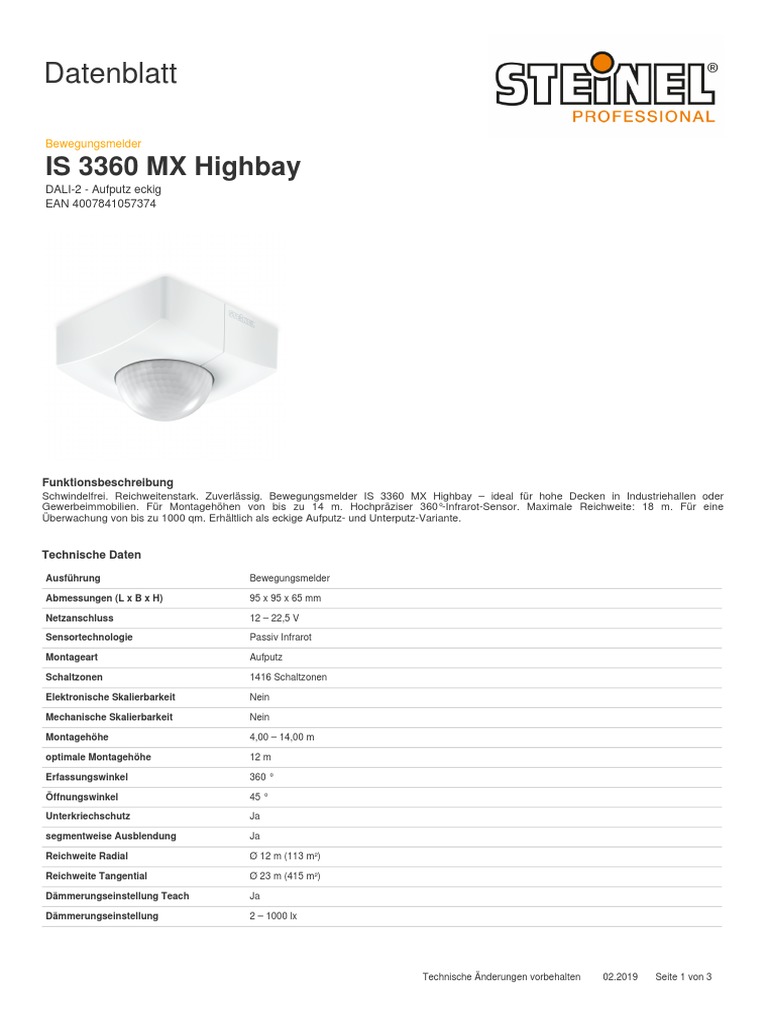 Datenblatt: IS 3360 MX Highbay | PDF