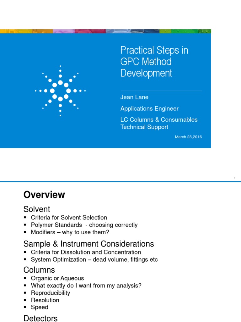 Practical Steps To GPC Method Development March2016 | PDF ...