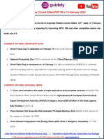 Important Weekly Current Affairs PDF 08 To 14 February 2023