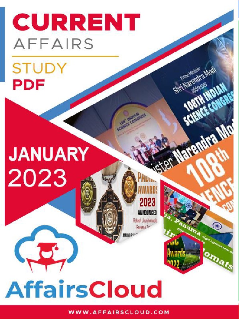 Current Affairs English Study PDF January 2023 by AffairsCloud New