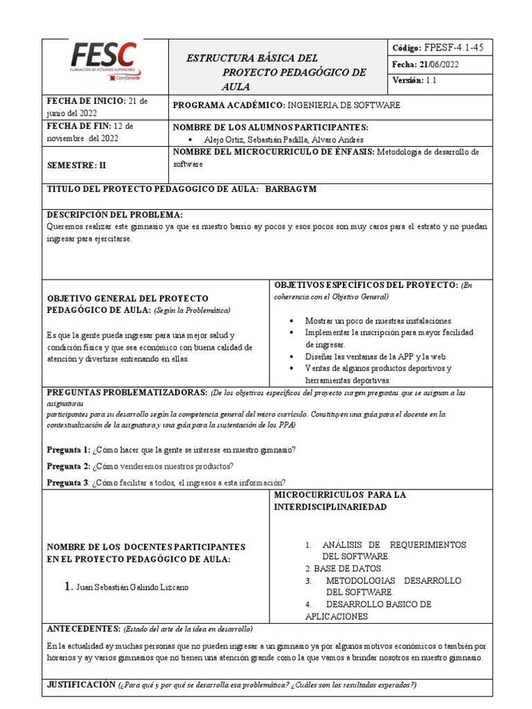 Ppa Ejemplo 1 Finalizado | PDF | Software | Plan de estudios