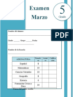 Marzo - 5to Grado - Examen Mensual (2019-2020)