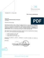 Oficio Circular 0054-DSE-23 DDE Permiso Docentes Socialización Reforma Ley de INPREMA Por Parte de La APA