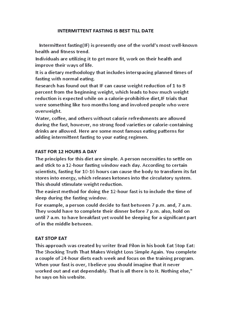 Intermittent Fasting Download Free Pdf Dieting Fasting
