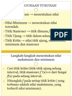 Menghitung Nilai Maksimum dan Minimum Turunan Fungsi