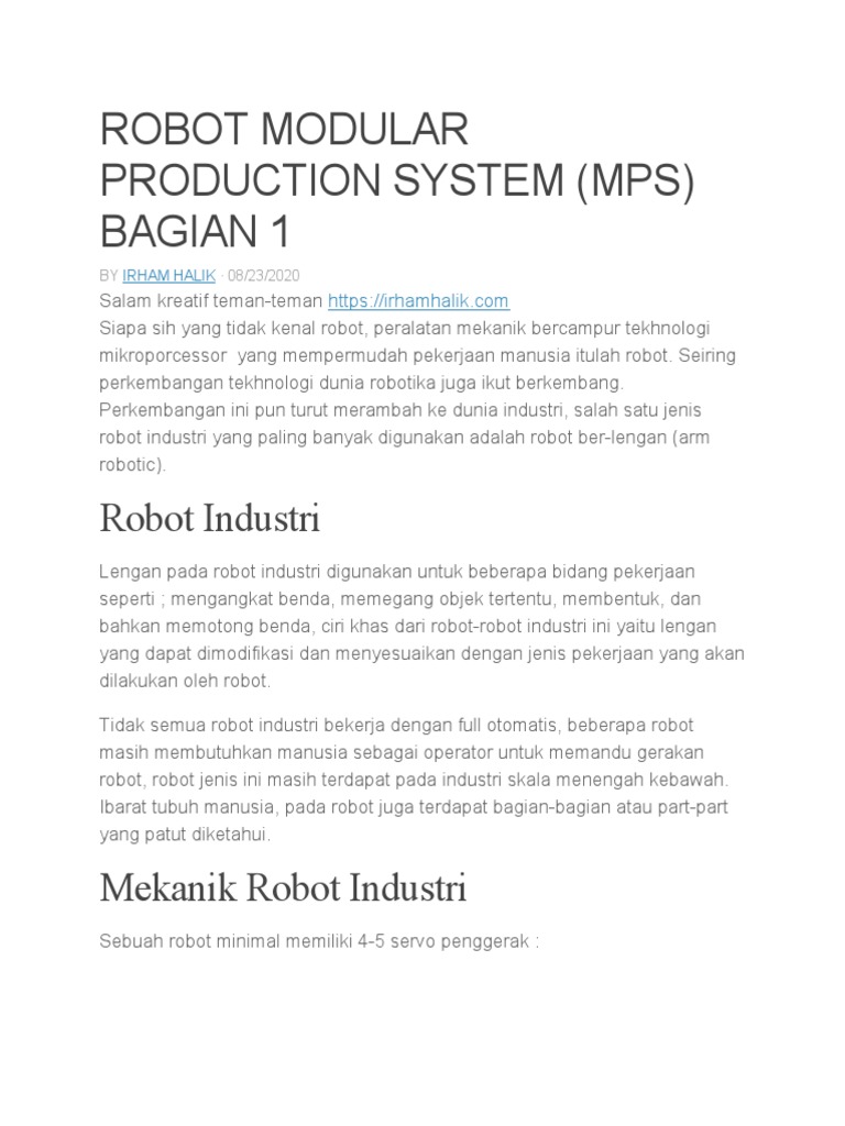 Jenis-Jenis Robotika Modular Industri | PDF