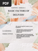 Basic Factors of Delivery