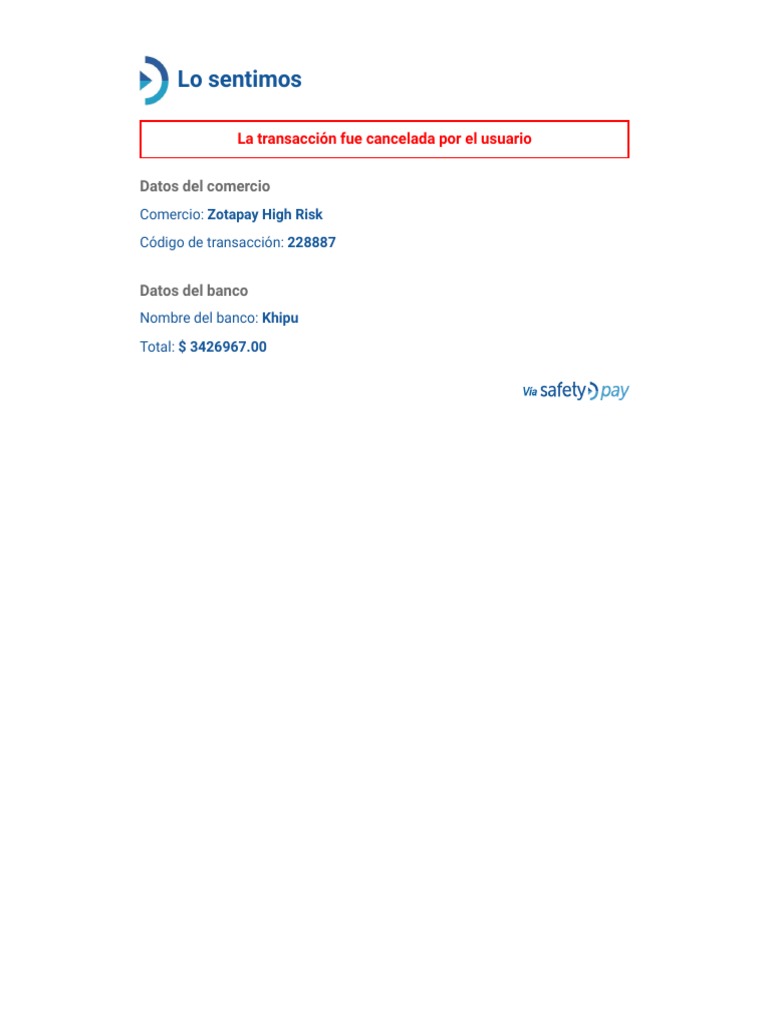 Safetypay Chile - Khipu | PDF