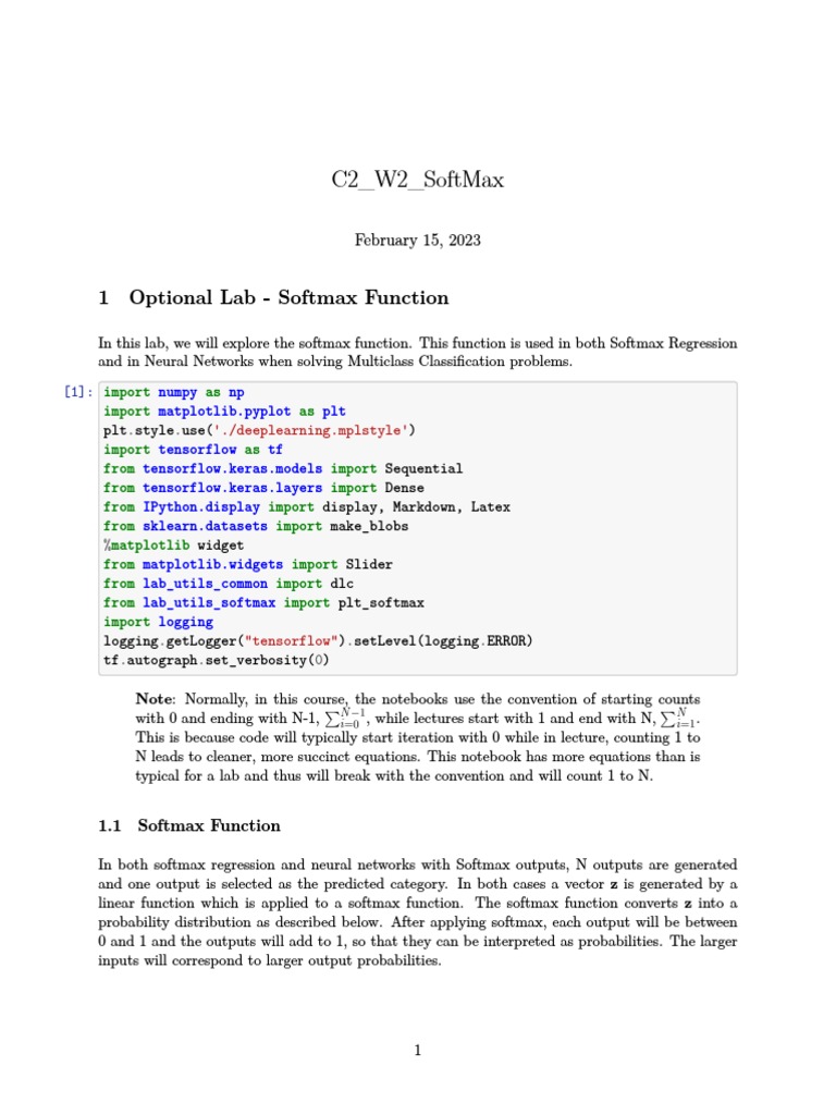 C2 W2 SoftMax | PDF | Applied Mathematics | Algorithms