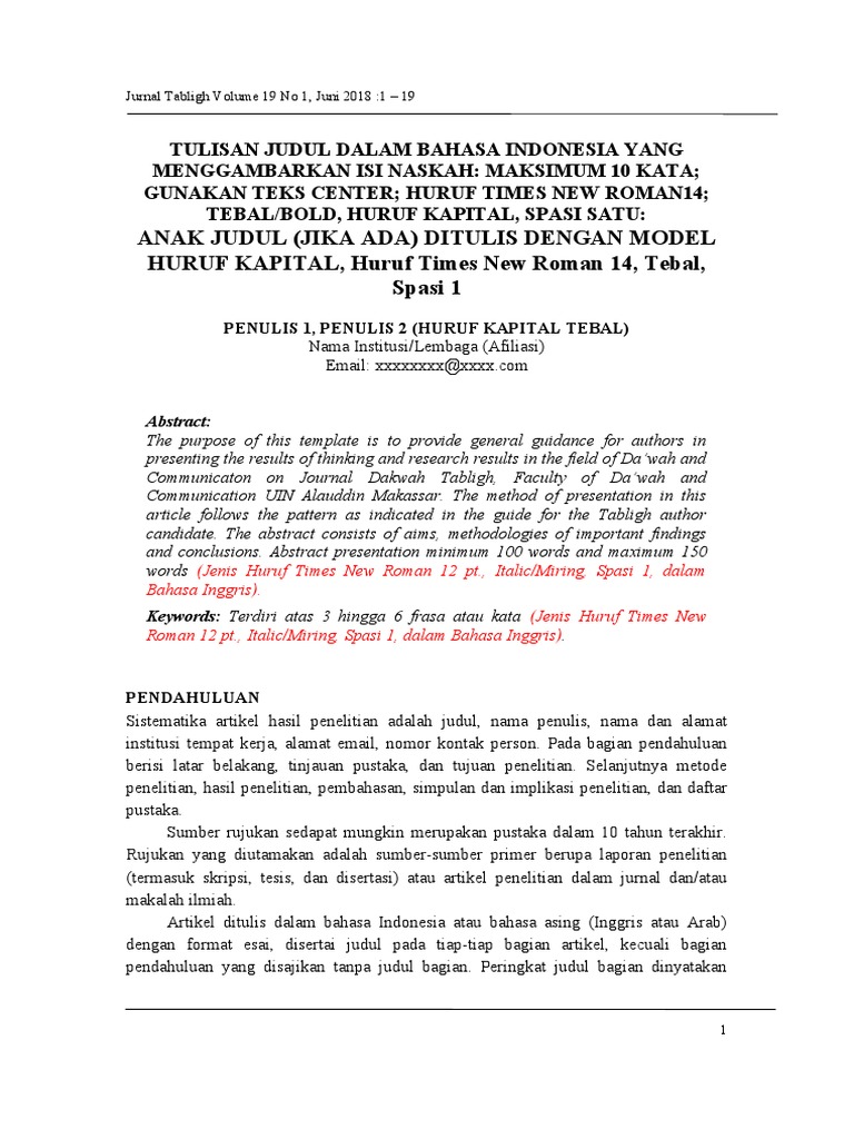 Template jurnal uin alauddin pdf