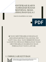 Identifikasi Kasus Kegawadaruratan Maternal Masa Persalinan Kala I