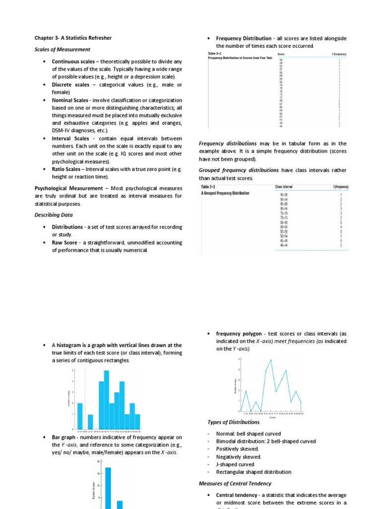 Psych Assessment Chapter 3 | PDF | Level Of Measurement | Mean