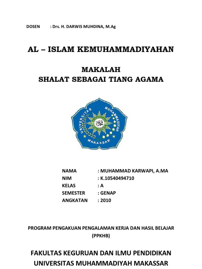 Shalat Sebagai Tiang Agama Islam
