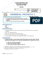 Gen Phy - Quiz 2.2 Projectile Motion Case 2 - Carillo