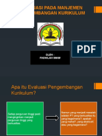 Evaluasi Pada Manjemen Pengembangan Kurikulum