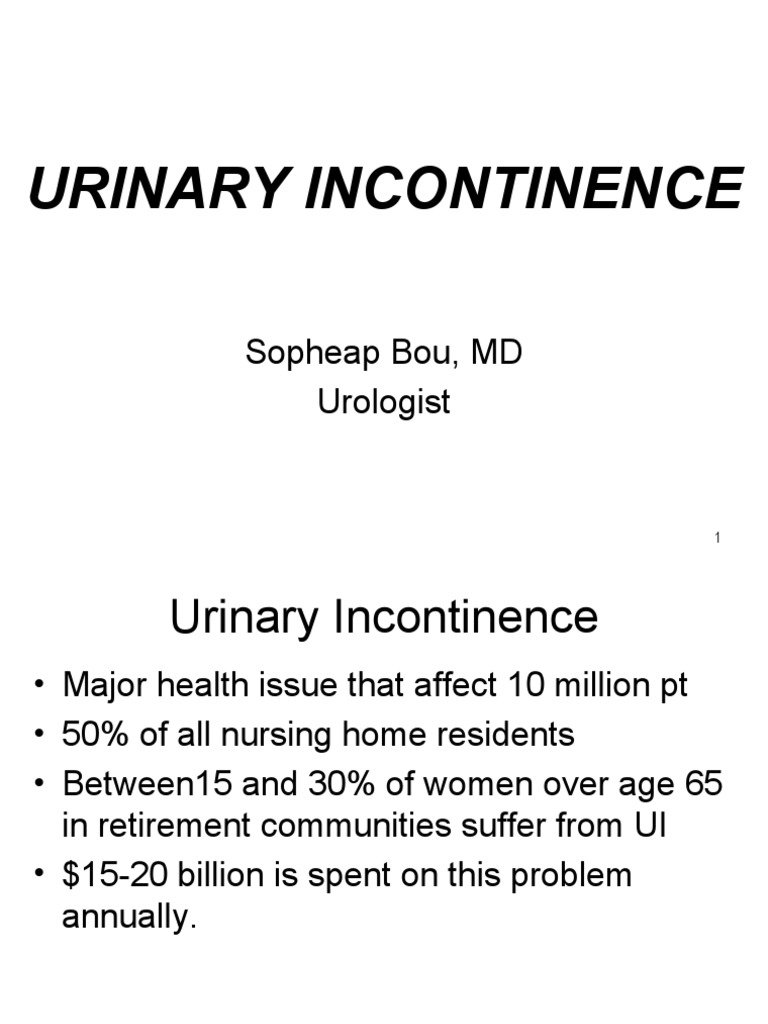 Urinary Incontinence (2H) PDF Urinary Incontinence Urinary Bladder
