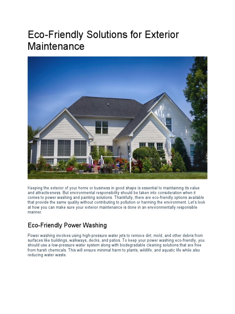 Eco-Friendly Exterior Care Tips | PDF | Volatile Organic Compound | Paint