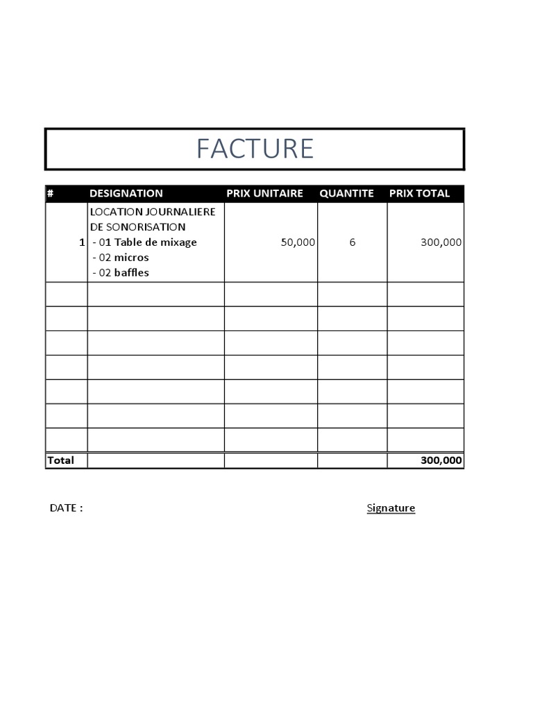 Exemple Facture Rapide | PDF