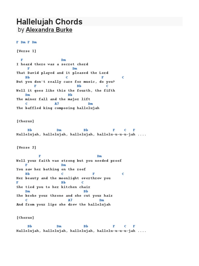 Hallelujah Chords | PDF
