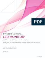 Led Monitor : Owner'S Manual