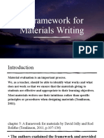 A Framework For Materials Writing