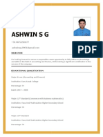 Ashwin S G: Objective