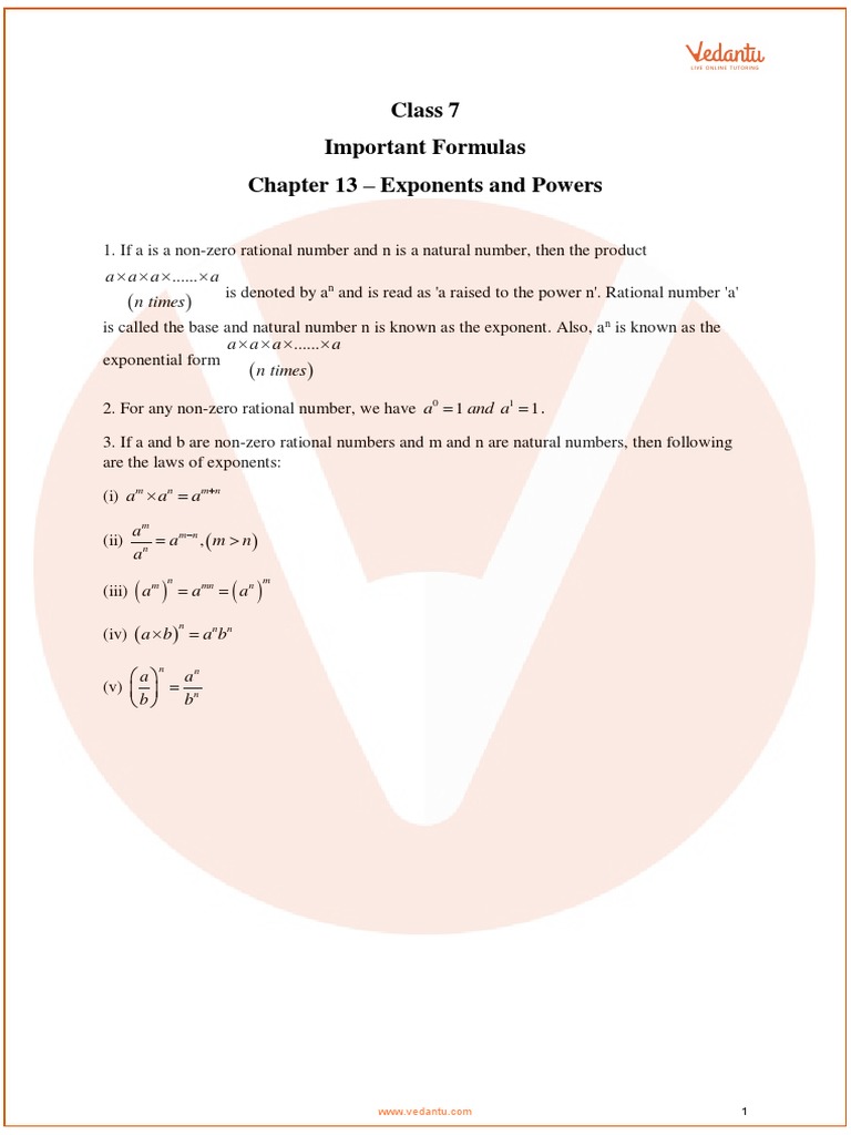 Class 7 Maths Formula Chapter 13 | PDF