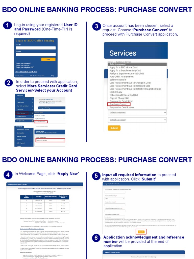 Purchase Convert BDO Online Banking Step by Step Process v110322 PDF