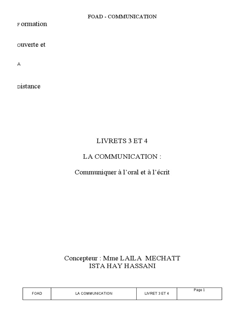 Principes de la Communication Efficace | PDF | la communication ...