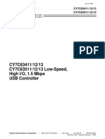 CY7C63411/12/13 CY7C63511/12/13 Low-Speed, High I/O, 1.5 Mbps USB Controller