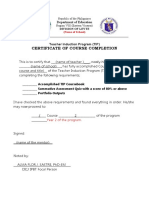 Certificate of Completion Template