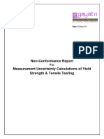 Non-Conformity Report For Steel MU Calculations
