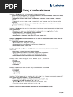 Questions Calorimetry Using A Bomb Calorimeter