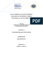 Prelim-Tq in Drafting Anf Types of Metal