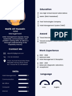 CV OF Malik Ali Hussain (Hotel Mengment)