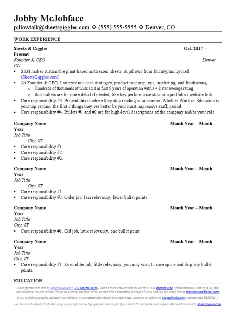 Sheets Giggles Resume Template - 1704046425
