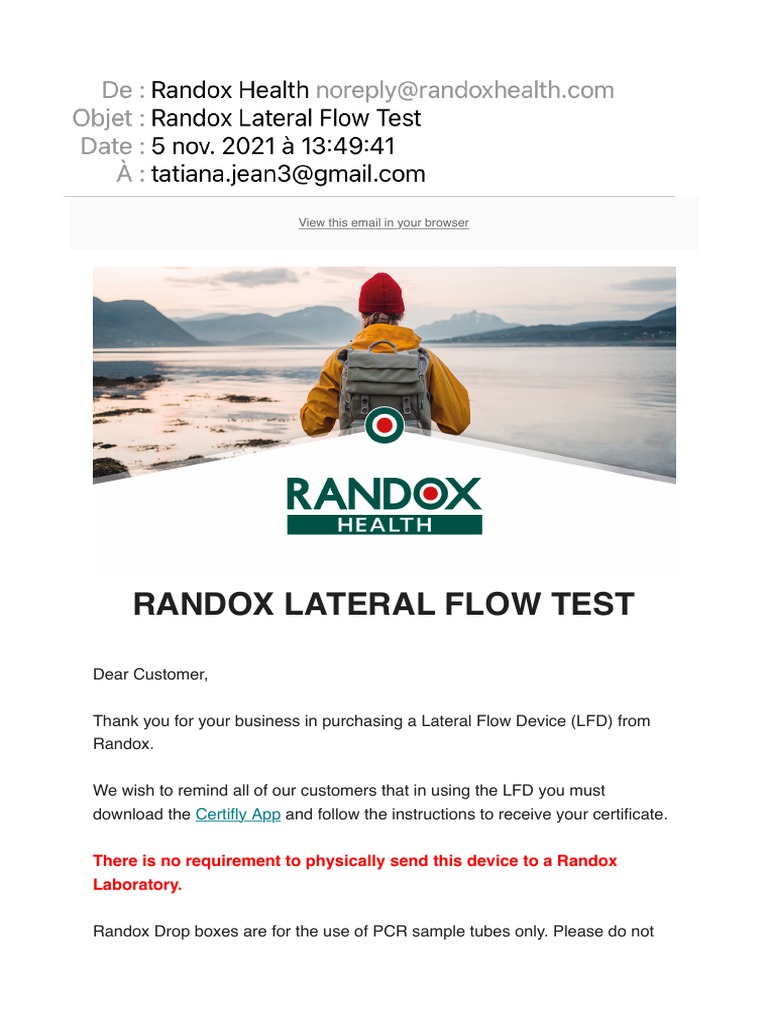Randox Lateral Flow Test PDF