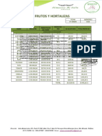 Cotizacion de Hortalizas y Frutas