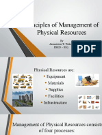 Principles of Management of Physical Resources
